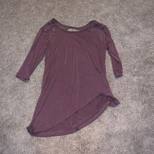 Asymmetrical Top w Lace and Cutout on back